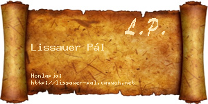 Lissauer Pál névjegykártya